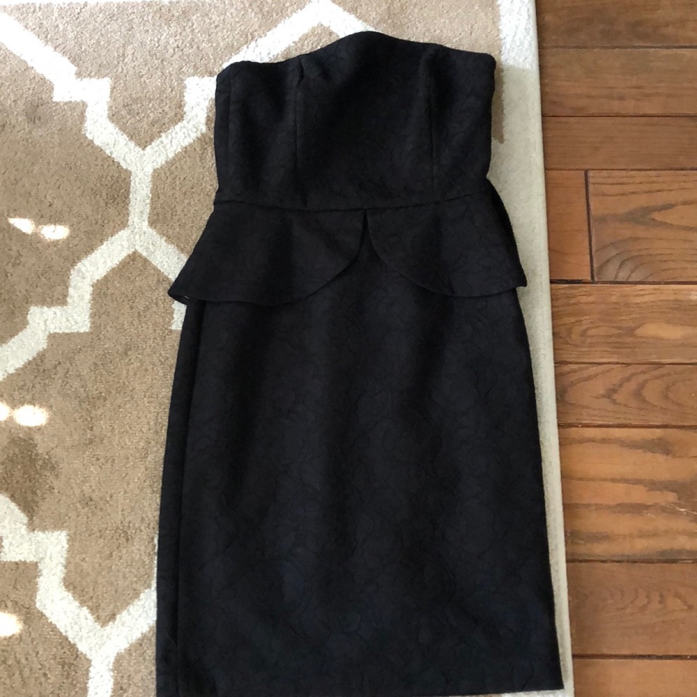 White house black market strapless black dress